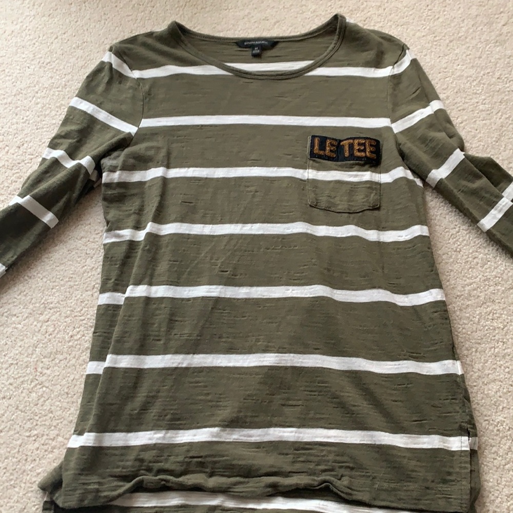 Women’s Olive Green striped shirt